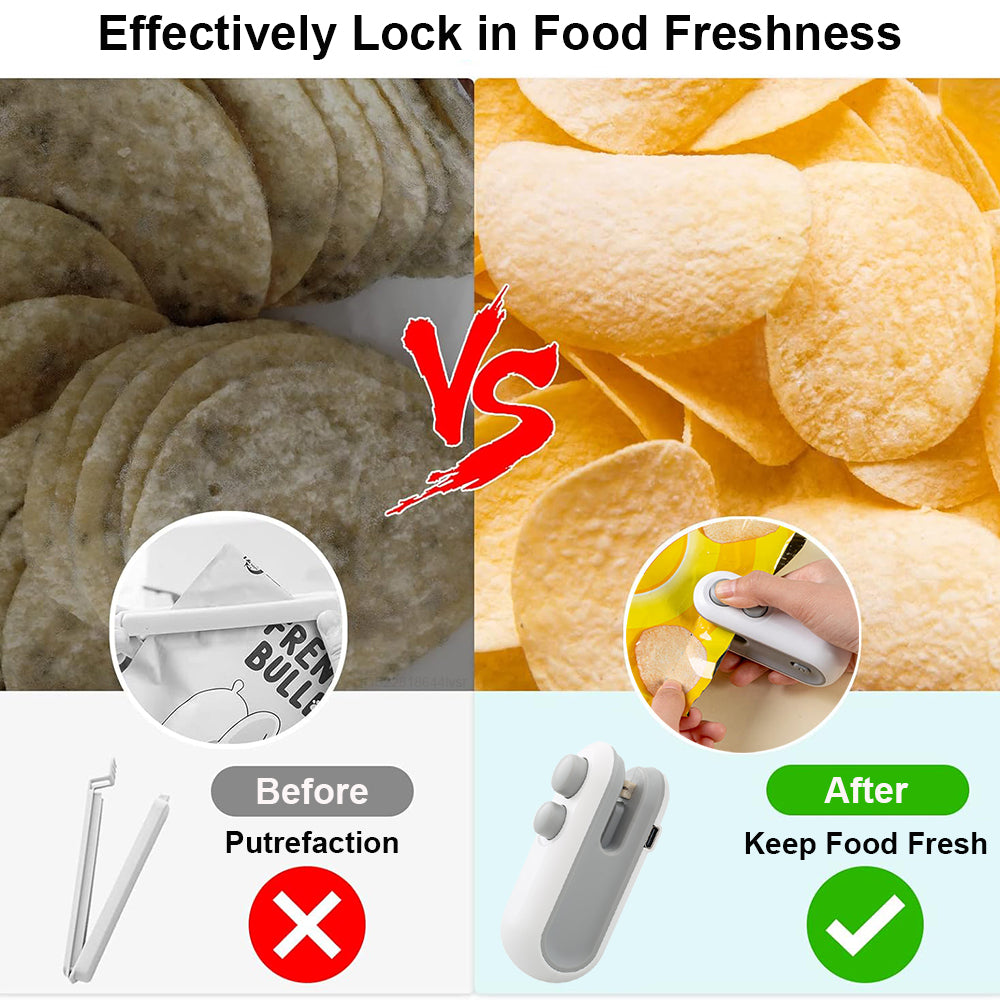 Portable Rechargeable Mini Bag Sealer – USB Rechargeable Food Storage Heat Sealing Machine