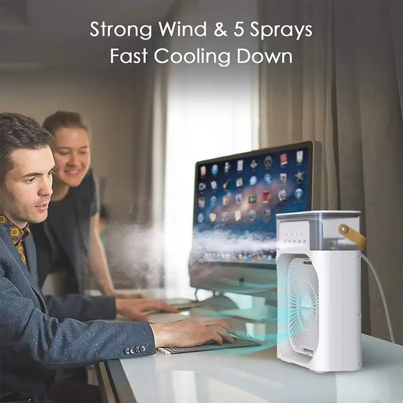 Portable Mist Air Cooler – Personal Air Cooler with Humidifier & Cooling Fan for Home, Office & Travel Use