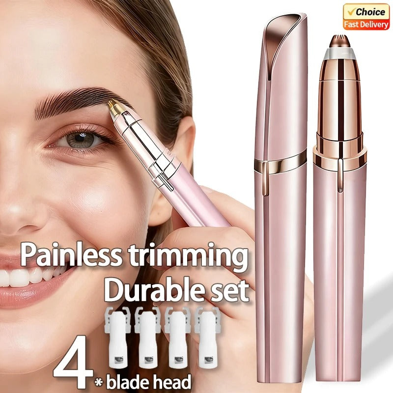 2-in-1 Precision Eyebrow Trimmer for Women & Men – Painless Facial Hair Remover